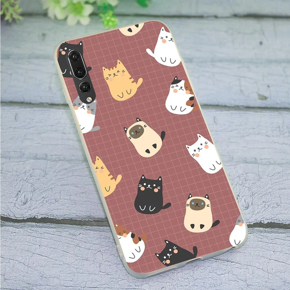 

Meow Cute Cat Princess Phone Case for Huawei Honor 8C Cover 6A 7A Pro 7X 8 9 10 Lite 7C Y6 Y7 Prime Y9 Nova 3 3i Back