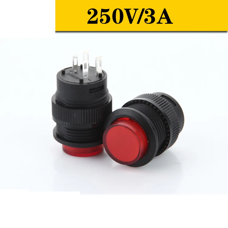 

10pcs 250v 3A Small Button Switch Self-locking Switch Power Switch ,Micro Switch 16mm