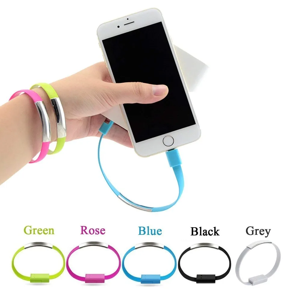 

Outdoor Portable Mini Micro USB Bracelet Charger Charging Cable Sync Cord For iPhone 7 8 Plus X Android Type-C Phone Cable