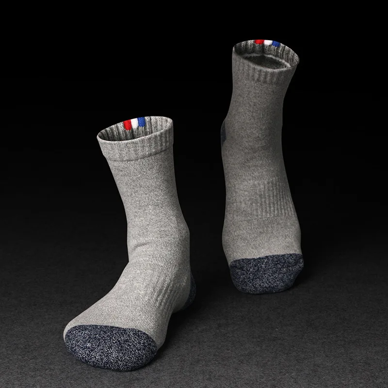 3 пары/Лот мужские носки махровые толстые хлопковые носки теплые носки до лодыжки дезодорант поглощение пота - Цвет: Gray