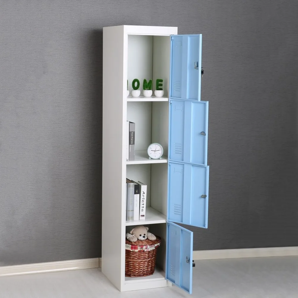 

4 Doors Dressing Lockers Dismountable Bathroom Storage Cupboard Steel Dorm Room Wardrobes Saving Space Bedroom Locker Closet NEW