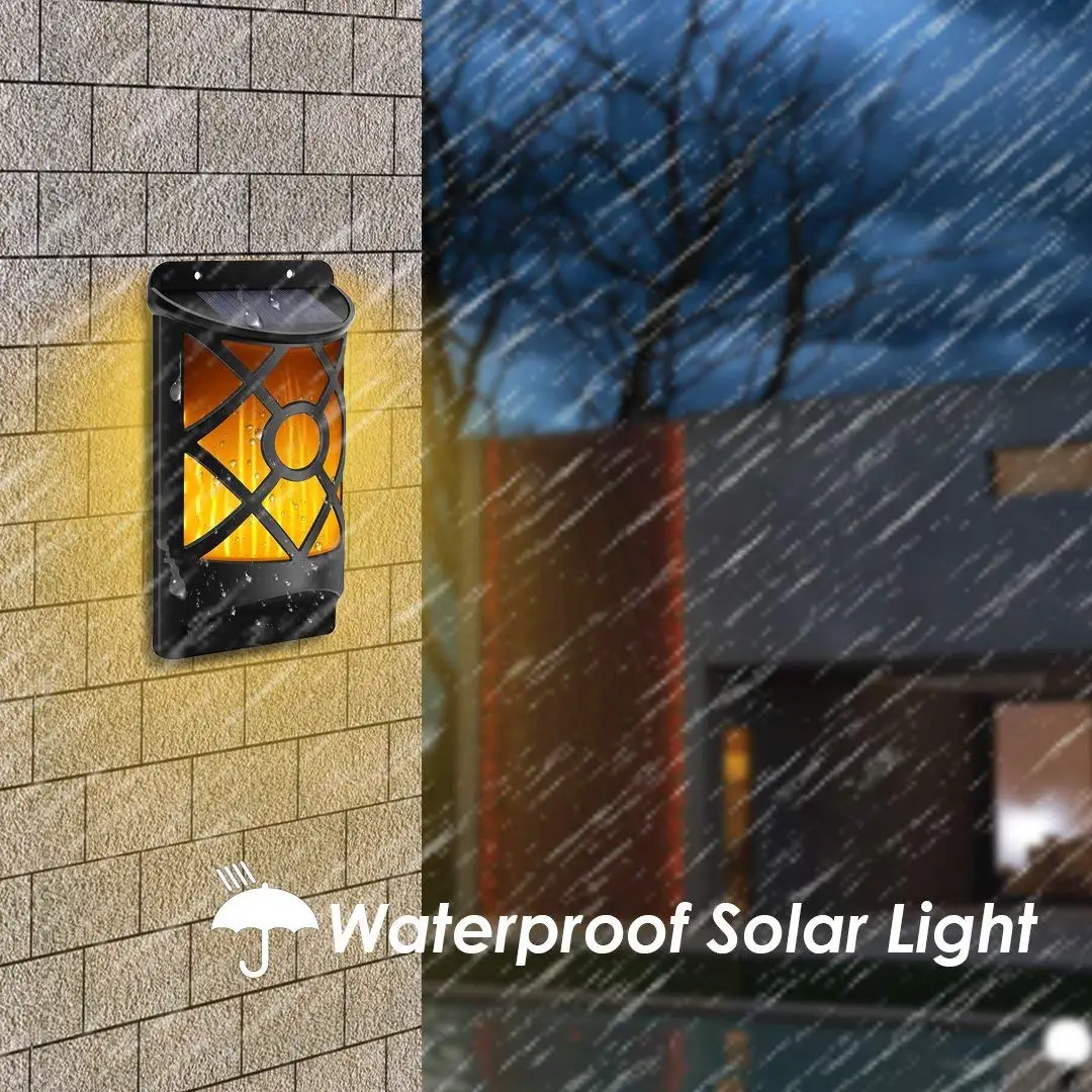 

Solar Wall Lamp Outdoor Human Body Induction Semicircular Flame Flashing LED Light Wireless Dark Sensor Automatic Switch Garden