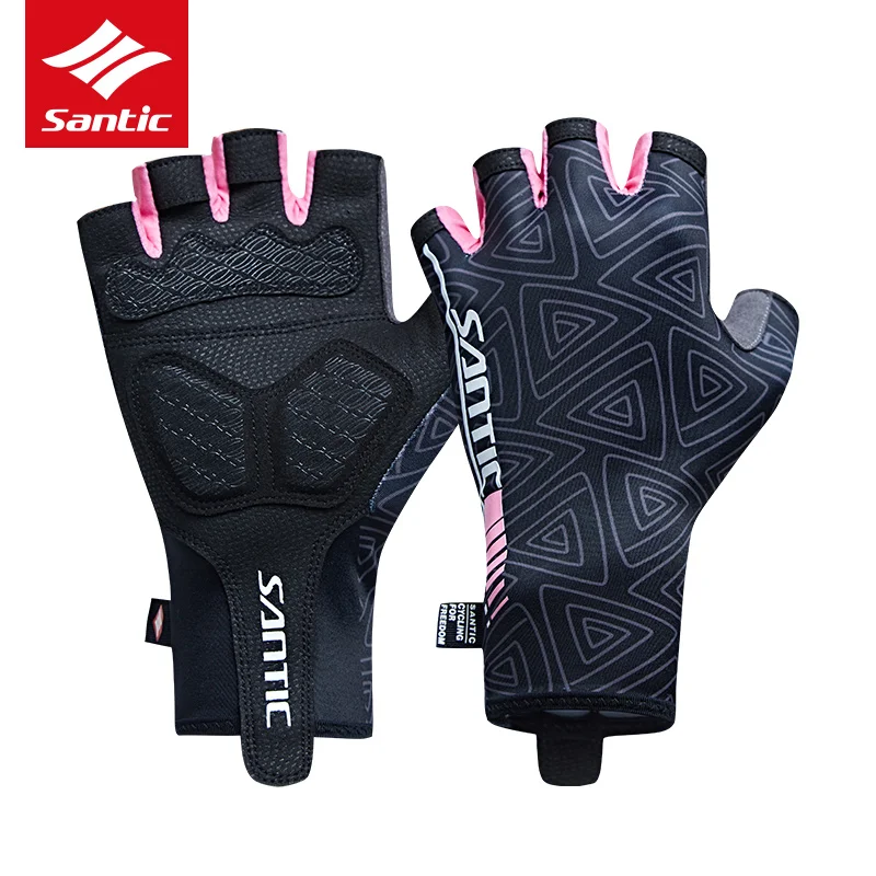 Santic Women Cycling Short Gloves Half Finger Sun Protection MTB Road