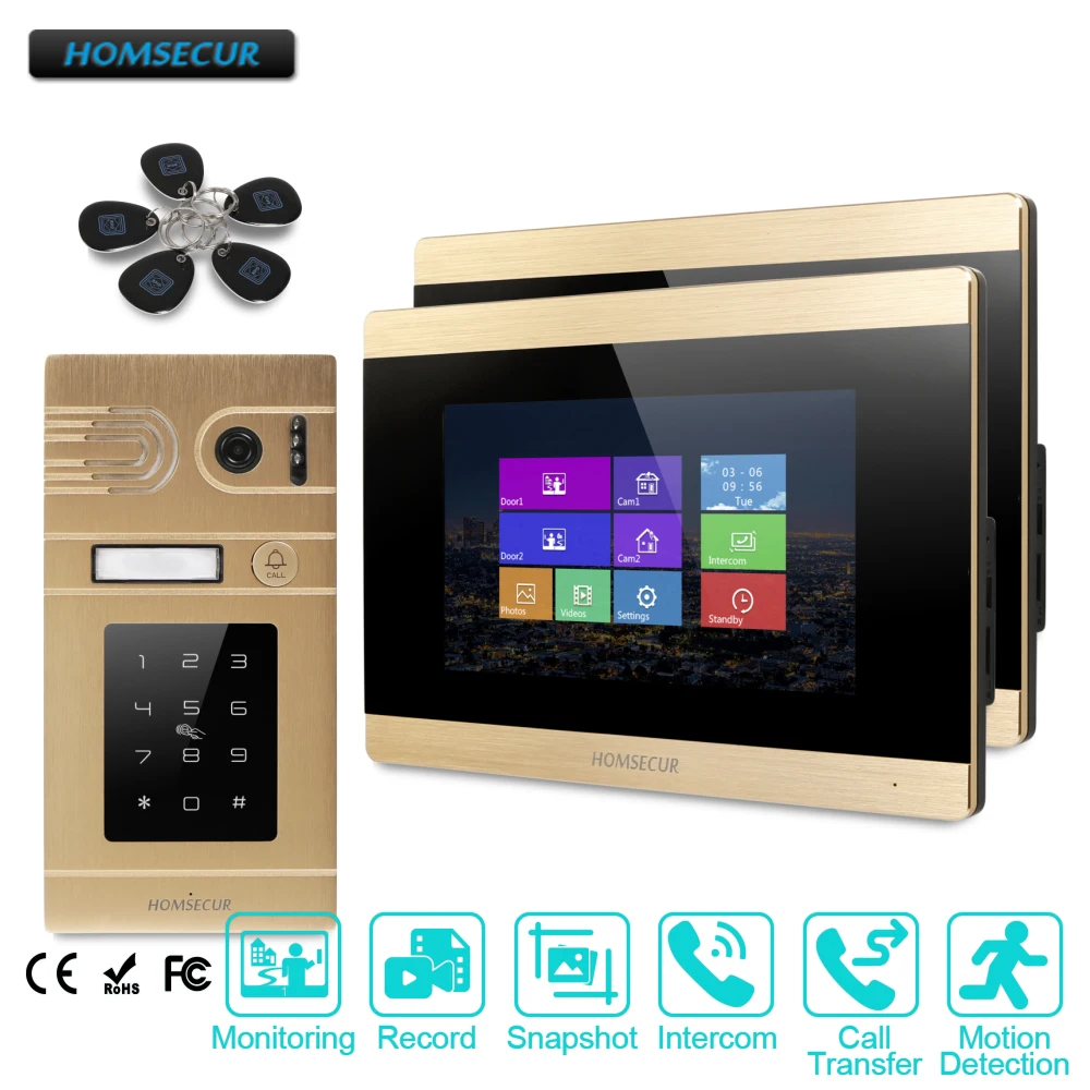

HOMSECUR 7" Video Door Phone Intercom System+Motion Detection for House/Flat BC071-G+BM715-G