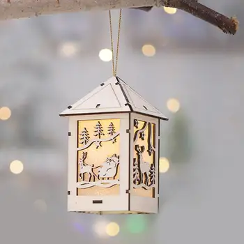 

2018 New Year Christmas DIY Luminous Cabin Innovative Christmas Snow House With Light Colorful Wooden Cottage Decoration