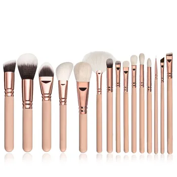 

15pcs Pink Makeup Brushes Set Cosmetics Beauty Tools with Leather Case Pincel Maquiagem Powder Eye Make up Brush Complete Kit