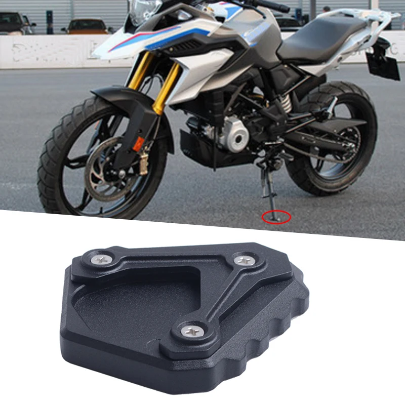 New Arrival Black kickstand Enlarger for BMW G310GS G 310 GS 2017 2018 Motorcycle Aluminum Side Stand Extension Plate (2)
