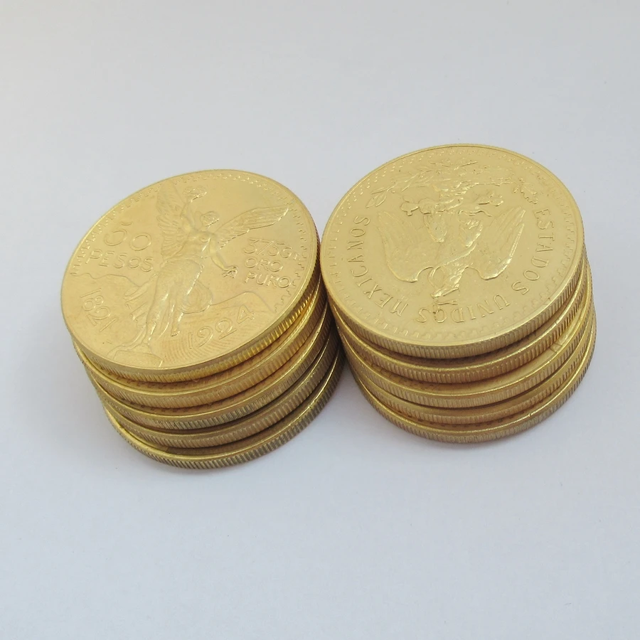 

Mexico 50 Pesos (1921-1947) 10PCS Real Gold Plated Coins COPY
