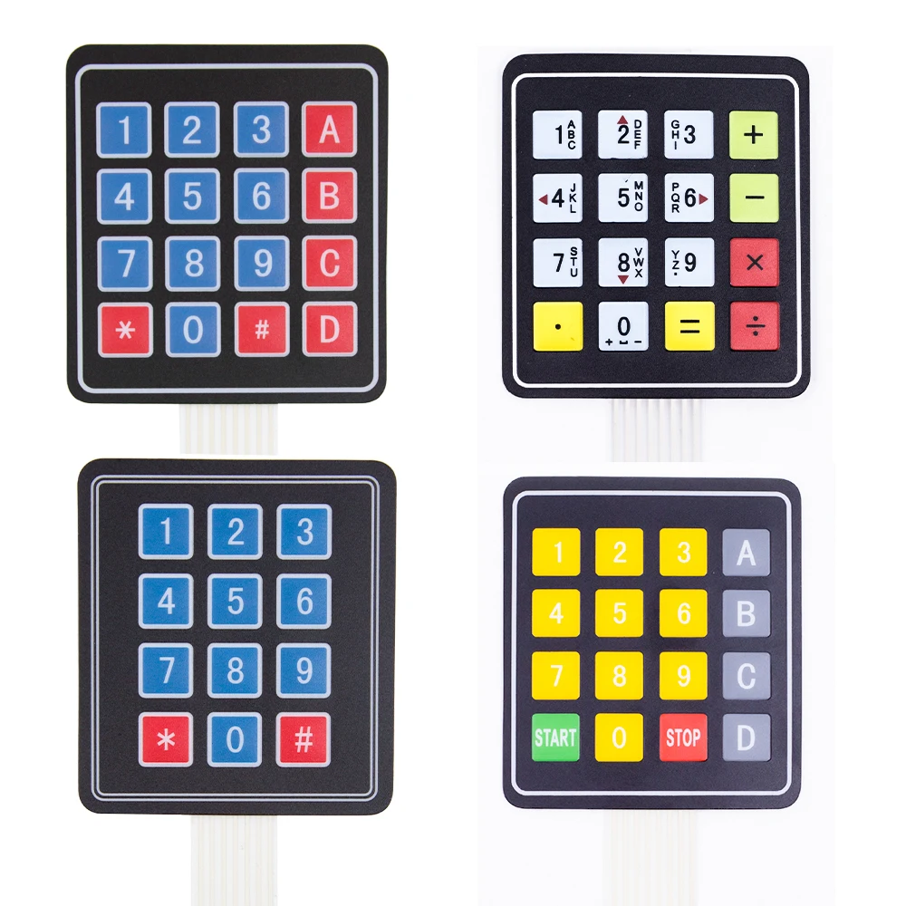 

4*3 4*4 1x4 4 Key 16 Key Matrix Membrane Switch Keypad Keyboard Control Panel SCM Extended Keyboard