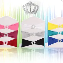 200 шт эластичное лайкра стул пояса свадьба спандекс стрейч стул полоса с пластиковой пряжка с короной 9 Цветные стулья полосы DHL бесплатно