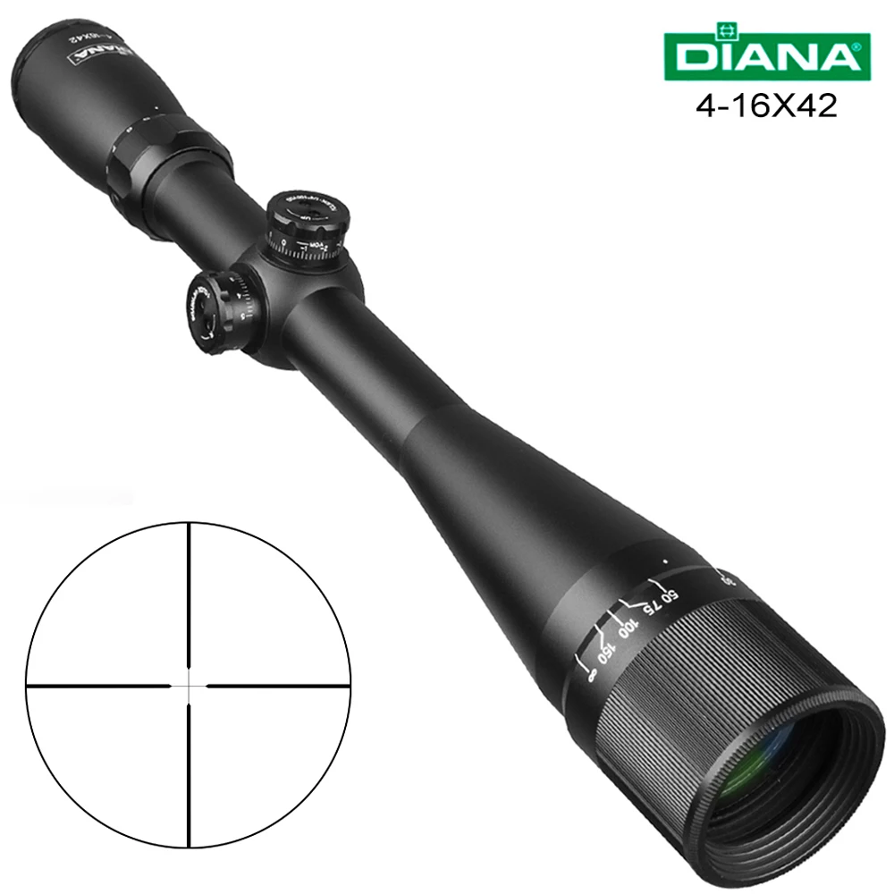 

DIANA 4-16X42 AO Tactical Riflescope Cross Reticle Optical Sight Rifle Scope Airsoft Air Gun Sniper Scope for Hunting Caza