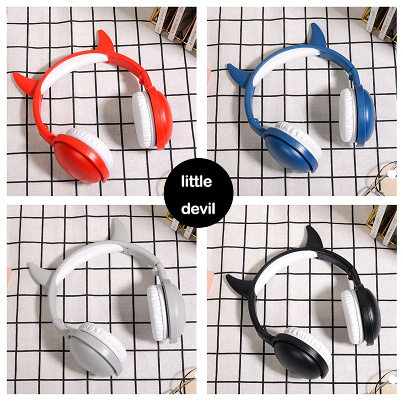Наушники с кошачьими ушками Bluetooth рогами оленя Lite devil ears беспроводная гарнитура