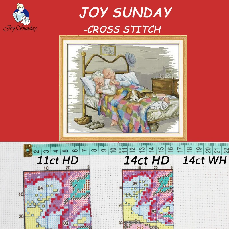 JOY SUNDAY, Рукоделие, сделай сам DMC Вышивка крестиком, наборы для вышивания, Набор для вышивания, старая семейная пара, украшение для дома, счетный крест