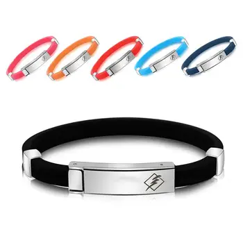 

Sport Silicone Energy Electrostatic Balance Neg Ions Buckle Wristband Bracelet Negative Ions, Magnet Silicone Easy Wear Buckle
