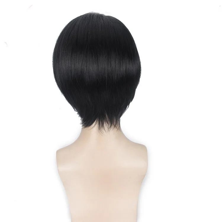 Yiyaobess синтетические волосы NANA Hoozuki No Reitetsu прямые короткие черные косплей парик Хэллоуин костюм вечерние парики - Цвет: Натуральный чёрный