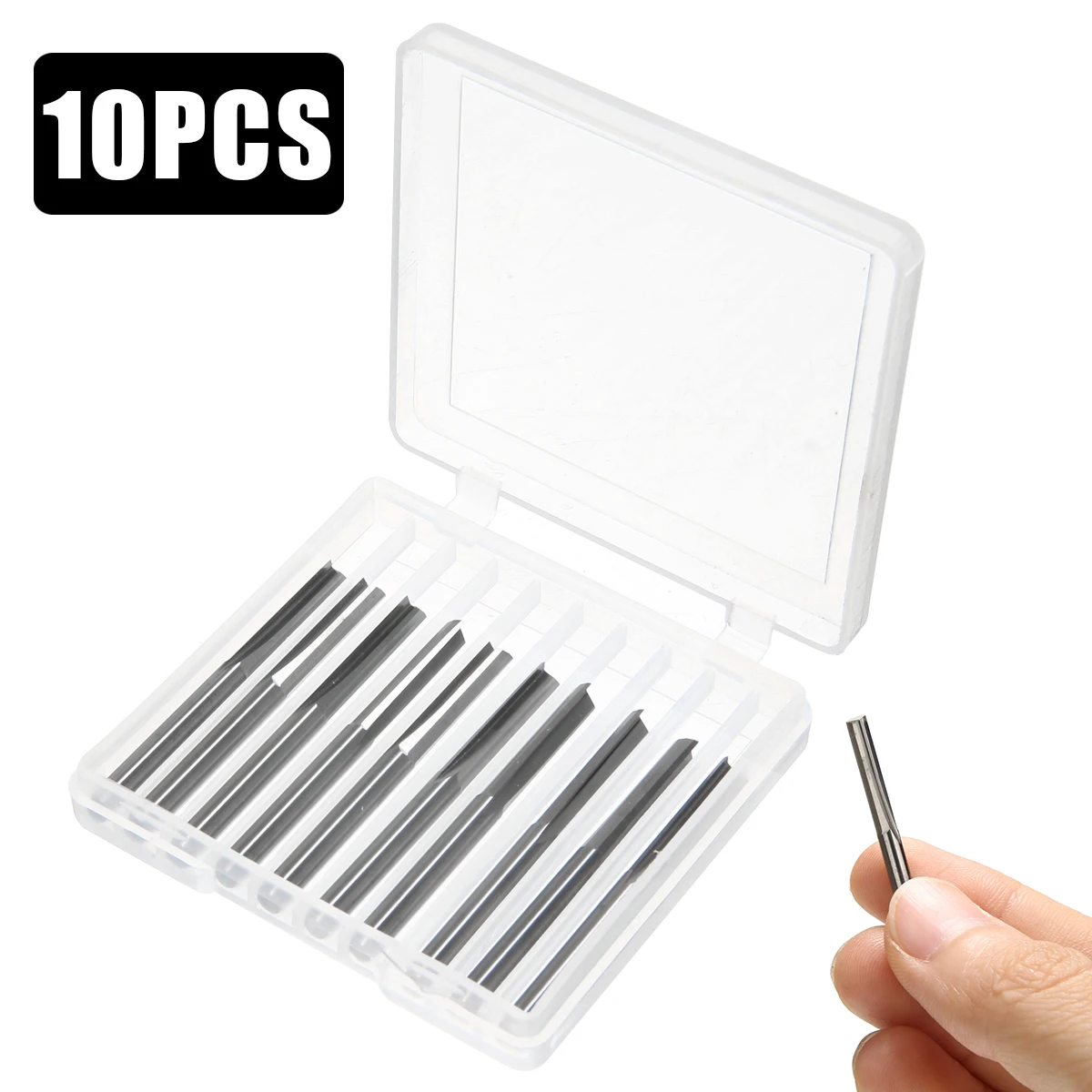 

10pcs Tungsten Steel CNC Router Bits 2 Flute Straight Slot Wood MDF Milling Cutter 3.175mm Shank Diameter