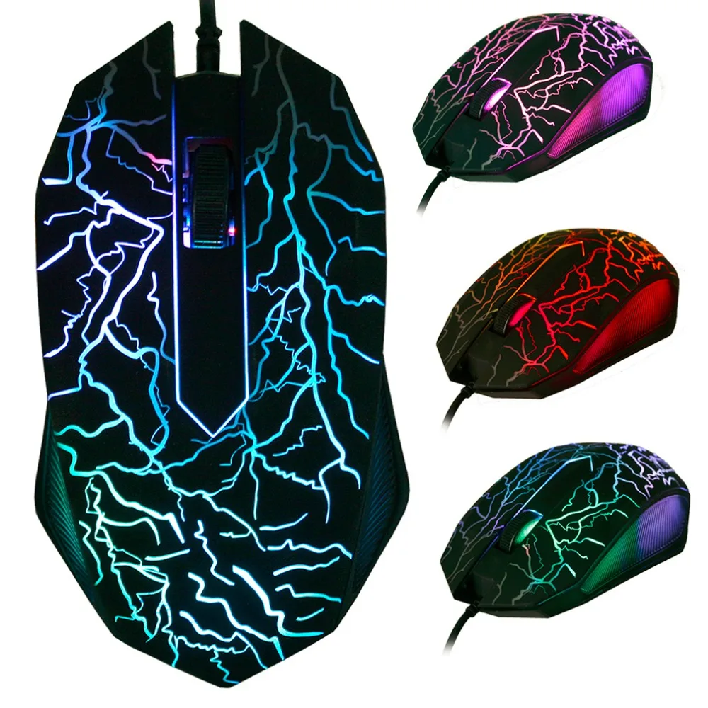 

Hot New Promotion Small Special Shaped 3 Buttons USB Wired Luminous Gamer Computer Gaming Mouse IN STOCK
