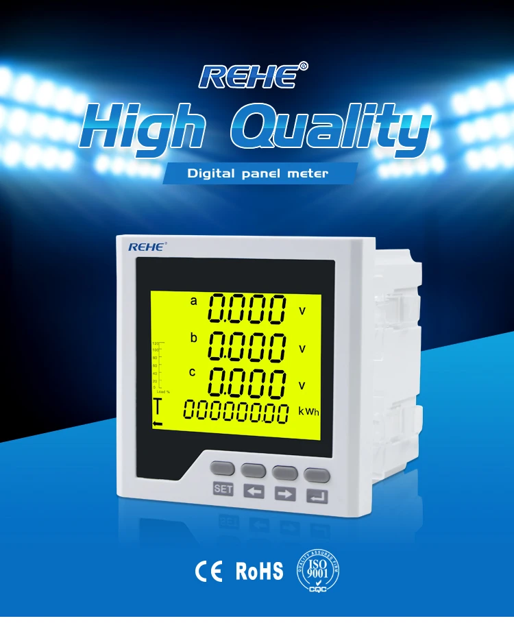 REHE RH-3D3Y 96*96 мм ЖК дисплей Лидер продаж Intelligent Competeur Multifonctions Medidor Multi Функция панель мониторинга метр