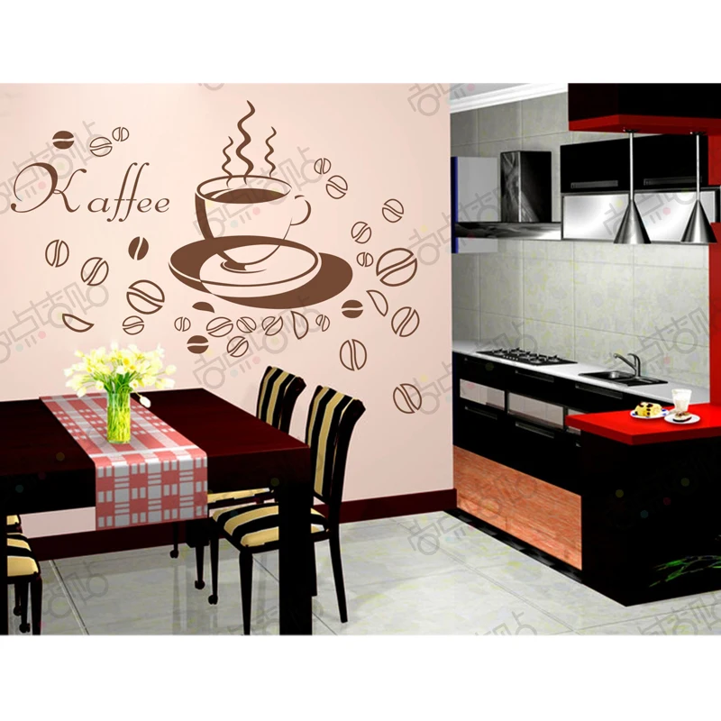 Coffee time wall stickers vinyl home murals kitchen cafe decoration