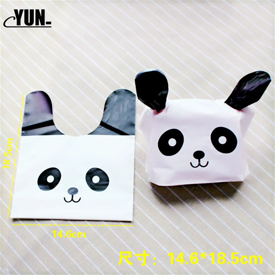 50pcs cute ear bag panda candy biscuit bag moon cake snack bag baking packaging 14.618.5cm 8D (35)