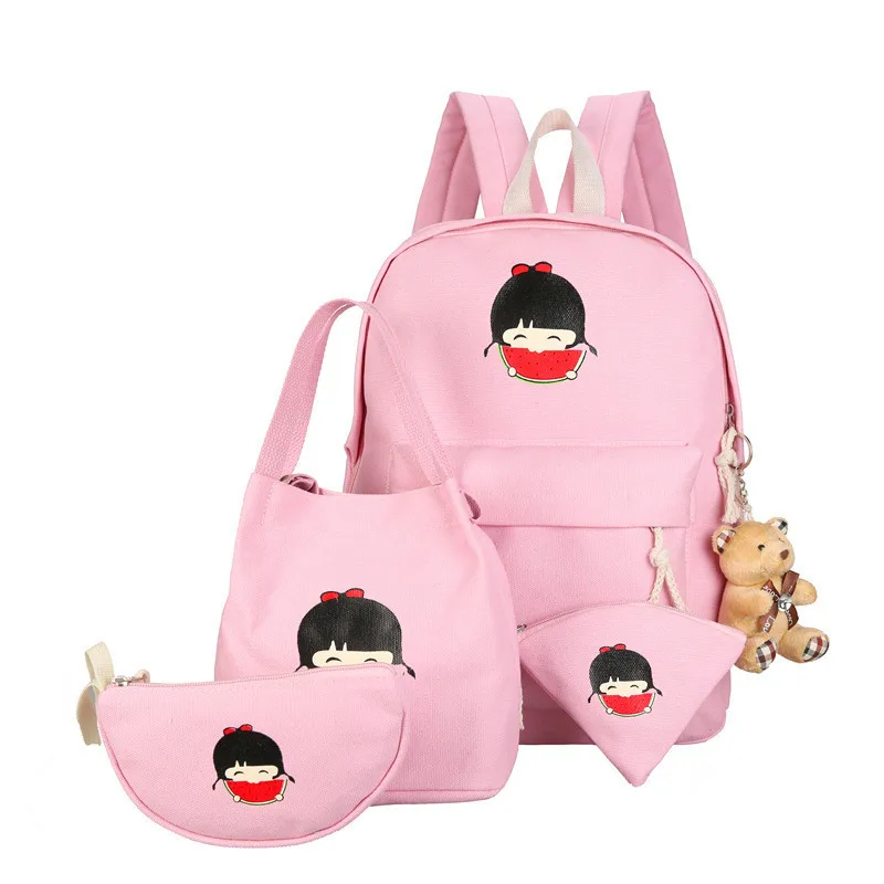 

children school bags 4/pcs Orthopedic backpack Satchel high-capacity Backpacks for girls school bags mochila infantil LXFZQ