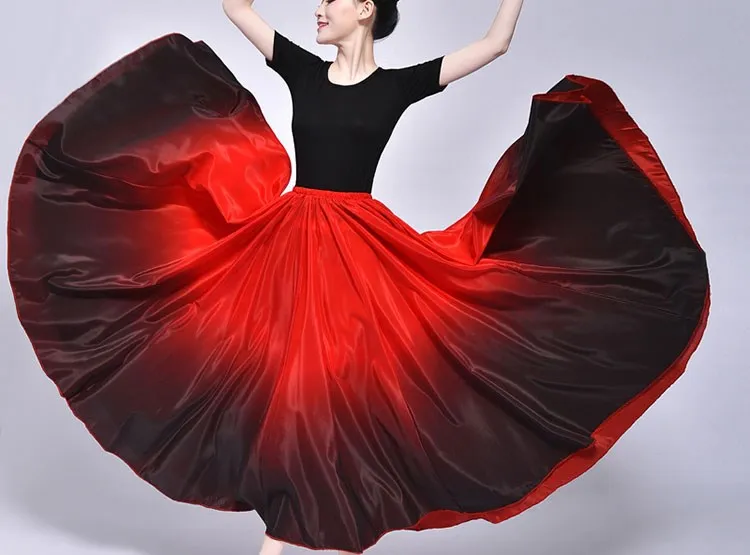 90 см/85 см/80 см большой подол 720 весна лето длинная шелковая в стиле ретро юбки атласные женские макси длинные юбки женские градиентные цвета черный красный