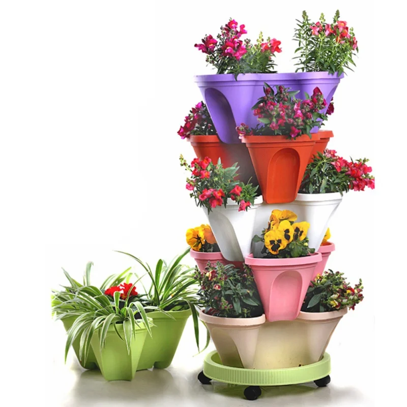 

Creative Three-Dimensional Flower Pot Superimposed Vegetable Fruit Planting Pot Flower Pots Planters