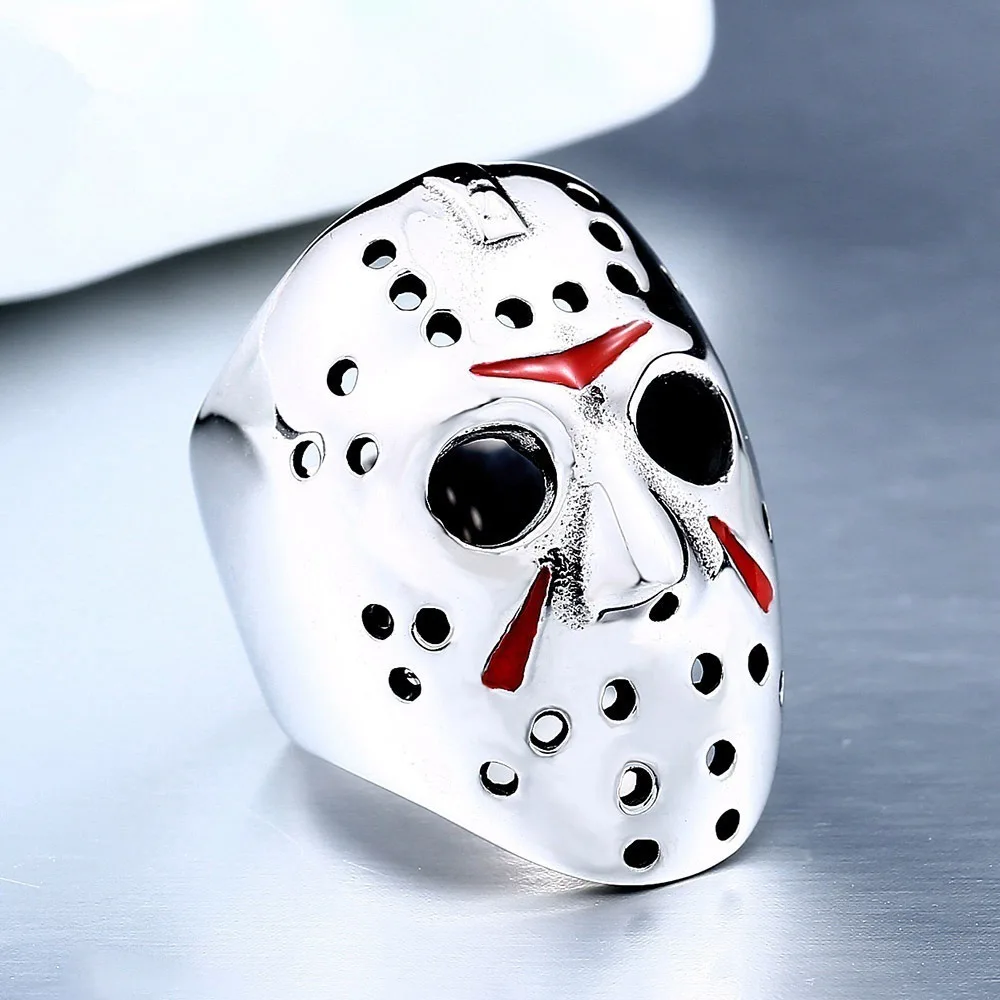 

Punk Friday The 13th Jason Voorhees Mask Rings For Men Gothic Ring Dropshipping