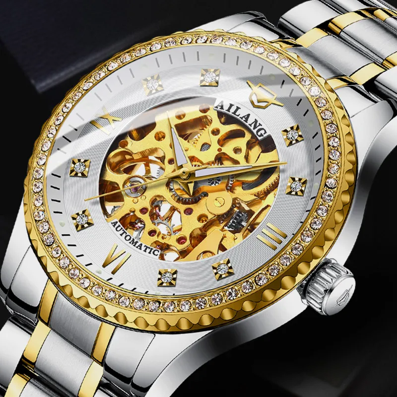 

Authentic Swiss watch diamond mechanical automatic men's watches waterproof trend brand Politician watch 2019 new clock Gear S3