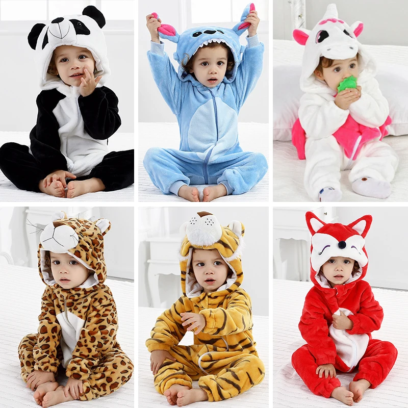 Baby Pajamas Animal Clothes for Sleeping Girl Rompers Kids Winter Baby Sleepwear Boy Cosplay Cartoon Infant Children Jumpsuits