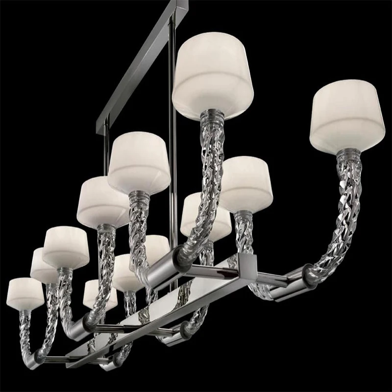 

Customized Modern Lustre Crystal Led Chandeliers Lighting Dining Room Chrome Metal Led Pendant Chandelier Lights For Living Room