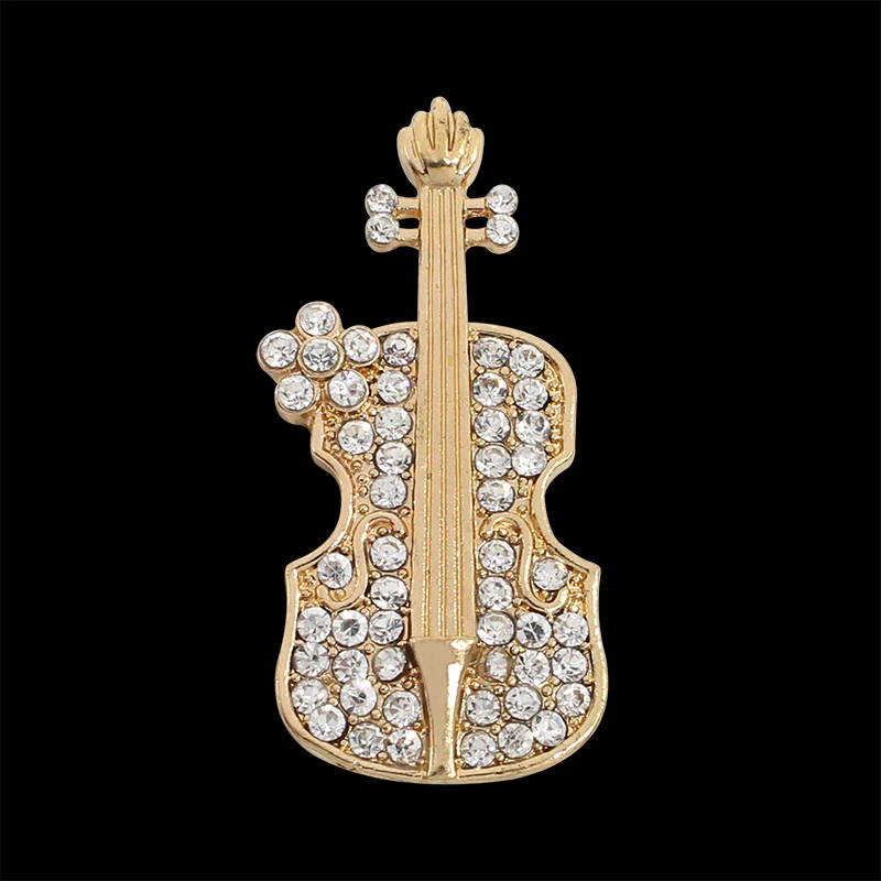 Женская брошь в форме скрипки с кристаллами|violin brooch|brooches for womenbrooches wholesale |