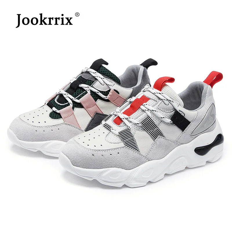 

Jookrrix 2019 Casual Shoes Women Fashion Brand White Sneakers Platform Patchwork zapatos de mujer Spring New chaussures femme