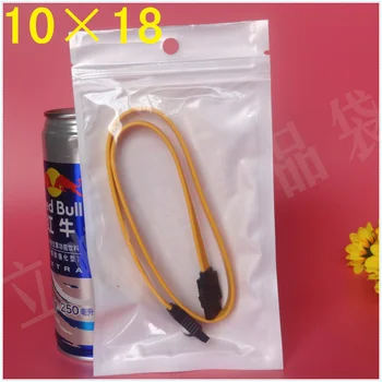

700Pcs 10*18cm White/Clear Valve Zipper Plastic Retail Package Poly Bag Ziplock Bag Retail Storage Package With Hang Hole