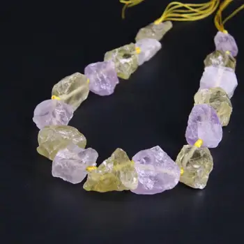 

15.5"/strand Natural Lemon Quartz,Amethysts Rough Nugget Gravel Loose Beads,Mixtz Raw Crystal Citrines Chips Jewelry Making