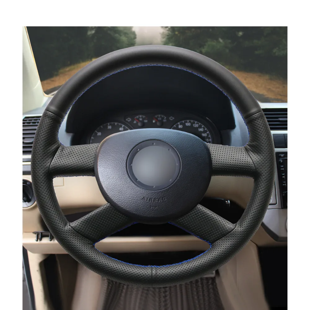 Чехол рулевого колеса ручной работы из искусственной кожи для Volkswagen VW Polo 2003 2004 2005