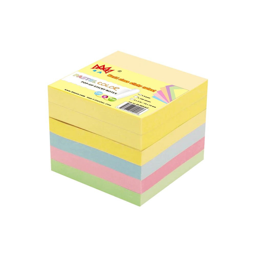 

6 Pads 4A 303x6-Z Sticky Pop-up Notes 3 x 3 Inches Pastel Assorted Stationery Kawaii Notepad Notes Memo Pad School Supplies