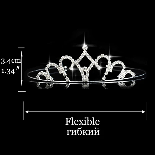 Детские диадемы и повязка в виде короны для девочек, свадебная Хрустальная корона, аксессуары для свадебной вечеринки, украшения для волос, головной убор - Окраска металла: 15