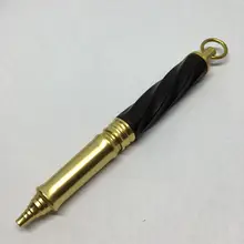 Записи Инструменты твердая латунь ручка обработанные Пресс болт шариковая ручка Портативный черная деревянная ручка