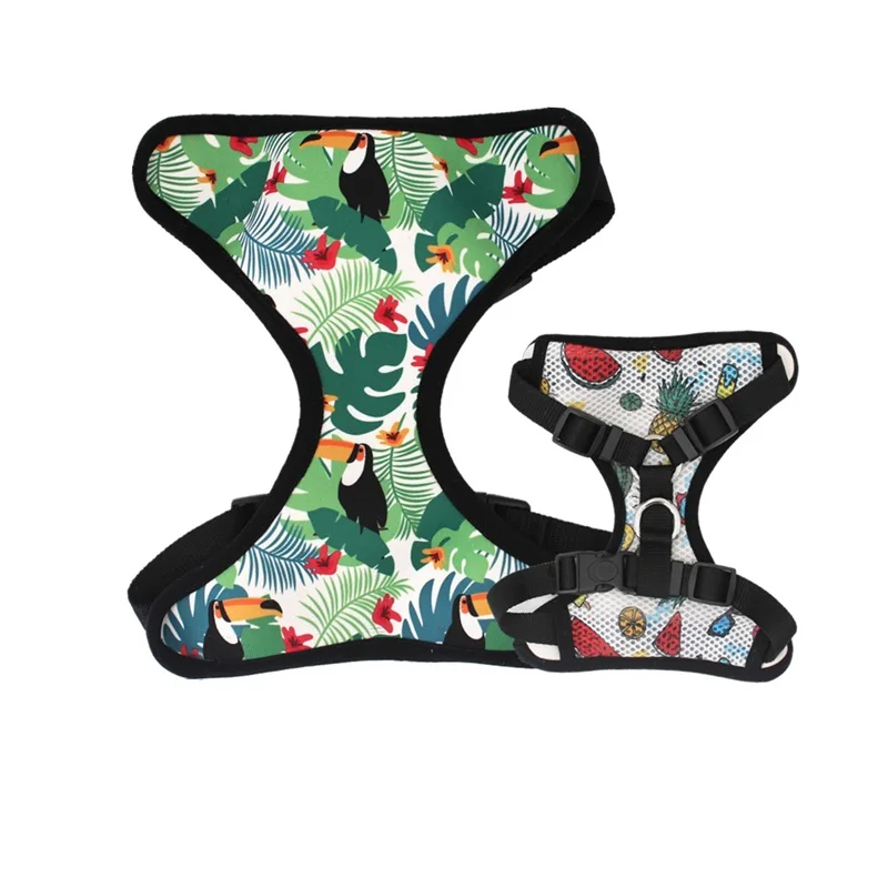 

REVERSIBLE neoprene swimming dog harness vest - 2-in-1 doxie harness, puppy wiener dog clothes