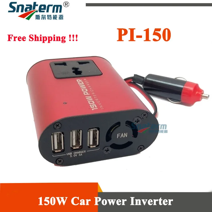 

NEW 150W Car Power Inverter Fast USB Charger DC 12V Converter to AC 220V 50HZ for Traveling and Portable Appliances