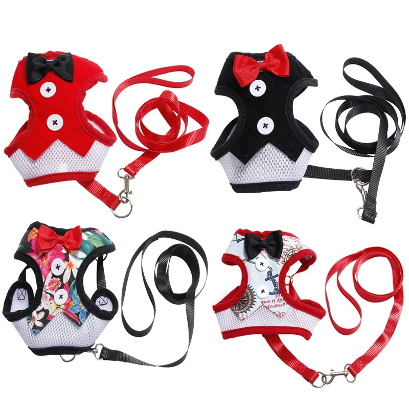 

Outdoor Pet Harness Vest Walk Dog Lead Leash Set Party Dog Clothes Chihuahua Poodle Bichon Pomeranian Small Dog Chest Straps