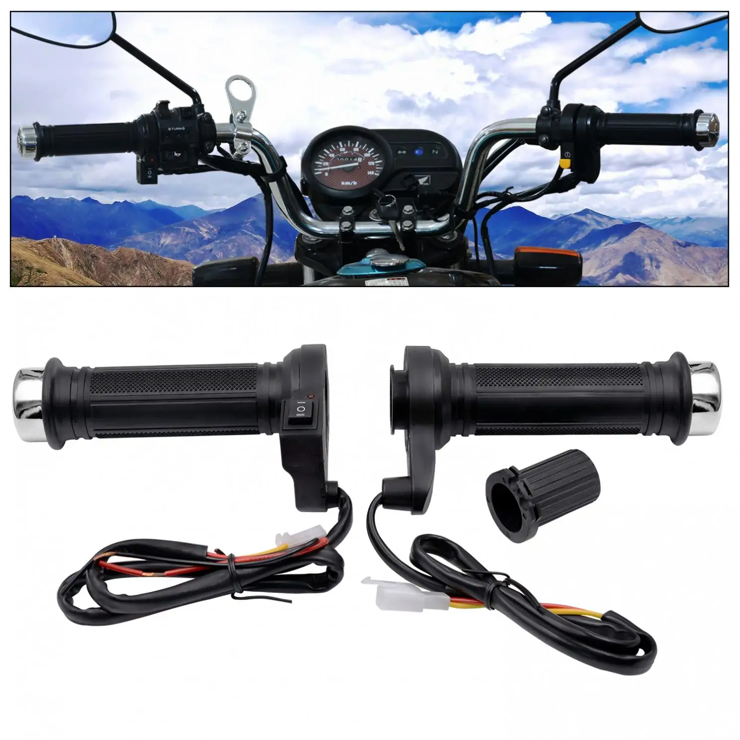 12V 25W Motorcycle Adjustable Temperature Electric Heated Handle with