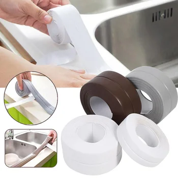 

Decorative Caulk Strip Self-Adhesive Sealing Tape Anti-Mildew Waterproof Edge Protector For Bath Shower Floor Kitchen Stove Sink
