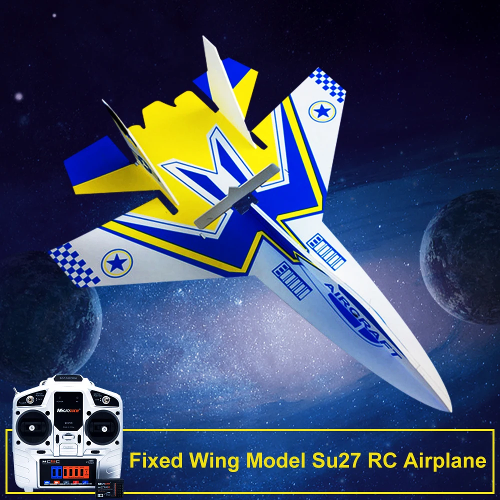 Летная фиксированная модель крыла Su27 RC самолет с микрозонами MC6C передатчик