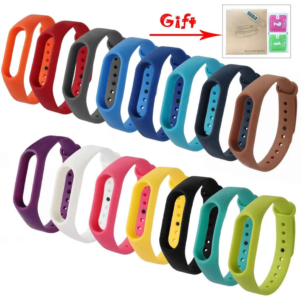 

Valdus Mi Band 2 Strap + Film Kit Replacement Silicone Wriststrap Accessories Anti-Lost Sport Straps for Xiaomi Mi2 Smart Band