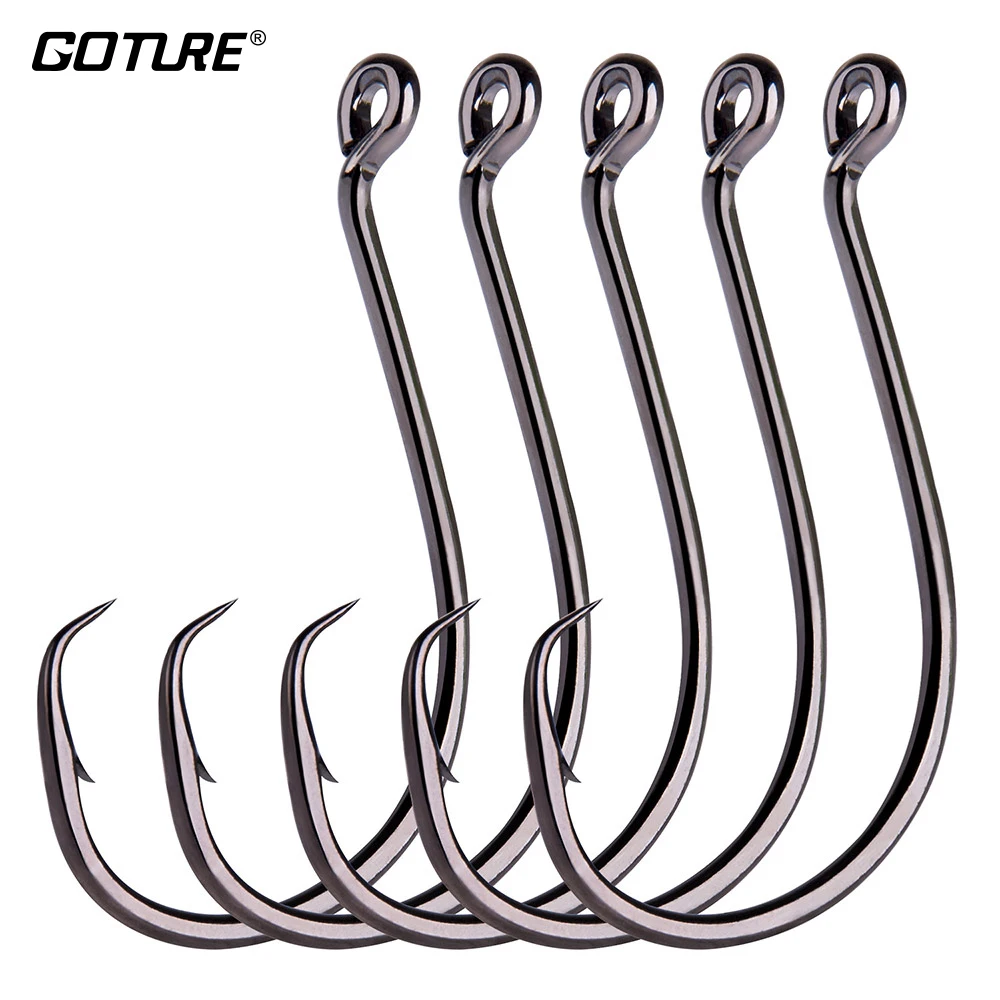 100pc High-Carbon Angelhaken Salzwasser Bass Angelhaken starker Stahl Jig Hook