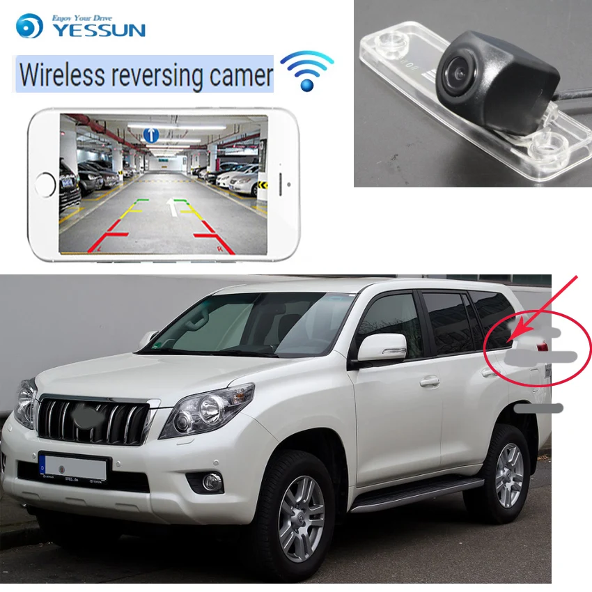 1 For Toyota Land Cruiser Prado CCD Night Vision Backup camera Parking Assistance License Plate camera