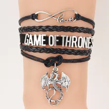 10 шт./лот) Бесконечная любовь Игра престолов браслет Талисман Дракон браслеты и браслеты для женщин мужчин ювелирные изделия