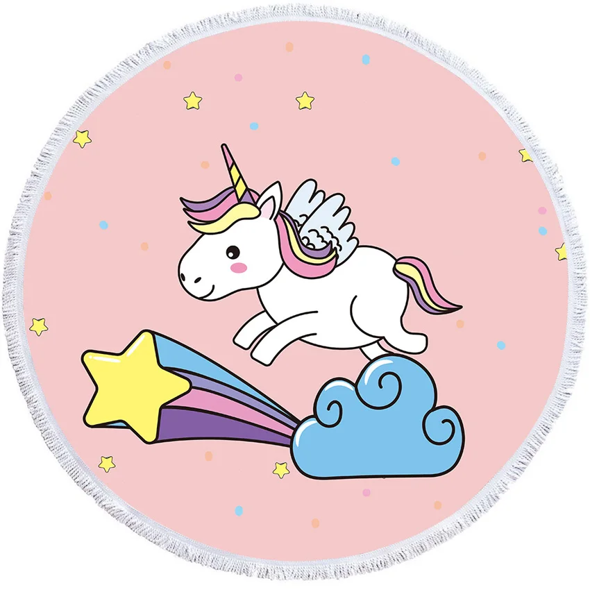 Unicorn Round Beach Towel - Well Pick